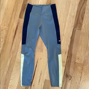 Nike Blue and Green Cropped Leggings